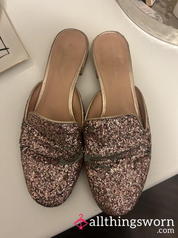 Pink Glitter Kate Spade Dirty Slides