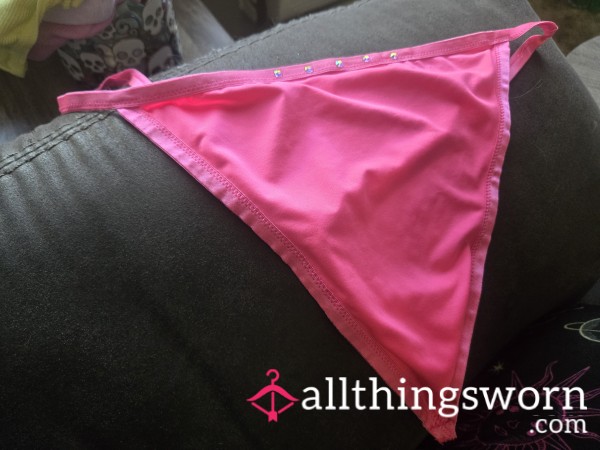 Pink Gstring With Rhinestone