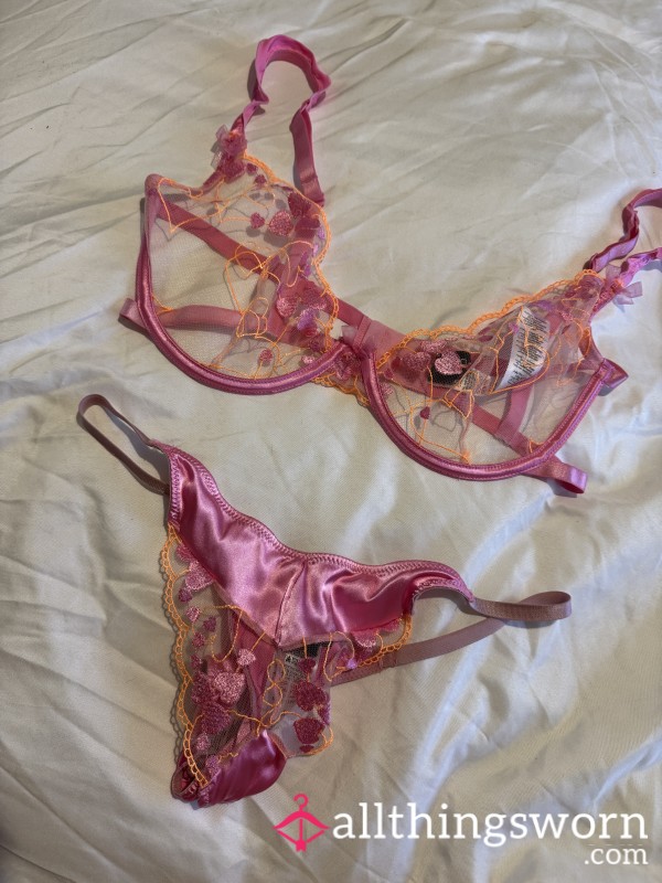 Pink Heart Bra & Panty Set