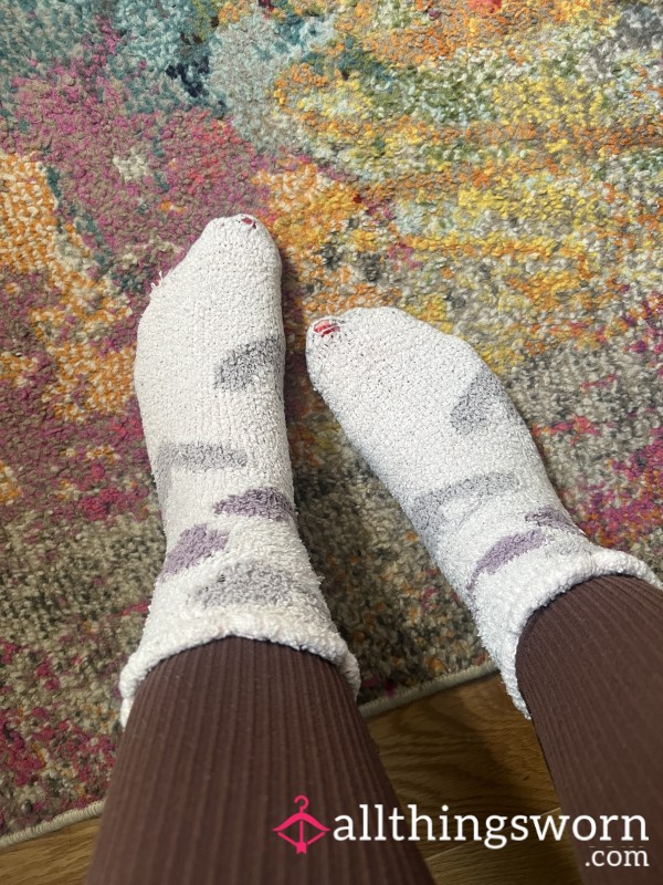 Pink Heart Fluffy Socks