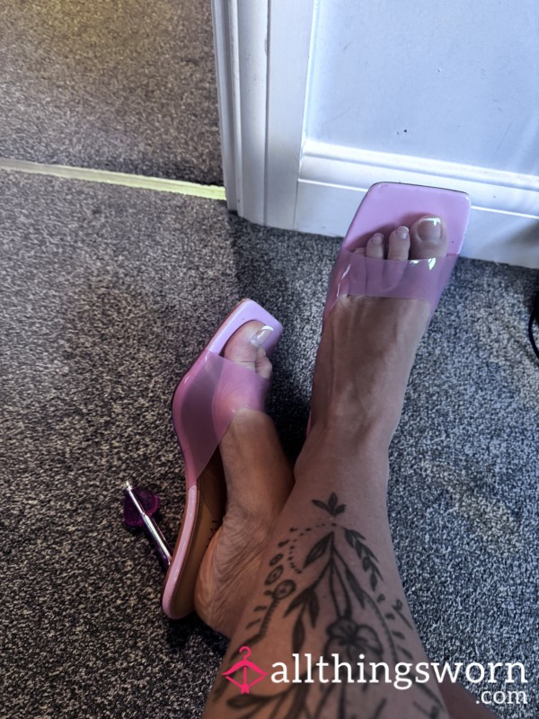 Pink Heart Perspex Heels