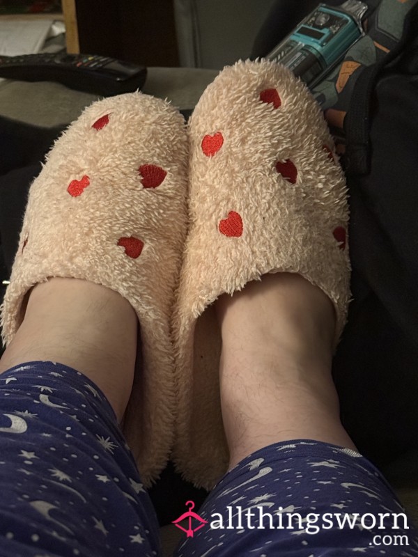Pink Heart Soft Sole Slippers