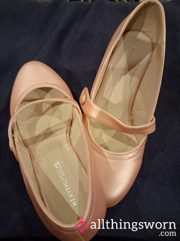 Pink Heeled Crossbar Shoes