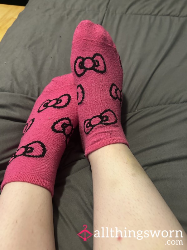 Pink Hello Kitty Bow Socks