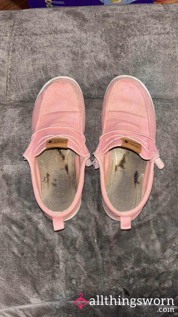 Pink Hey Dude Style Slip Ons