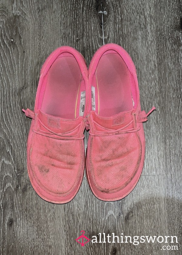 Pink Hey Dude|Size:8|Well-Worn