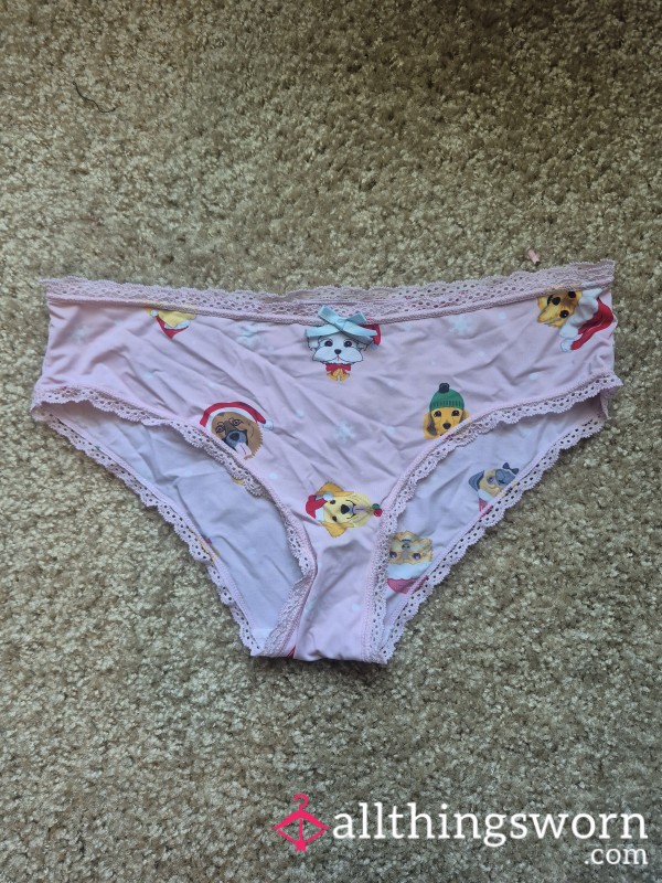 Pink Holiday Puppy Panties
