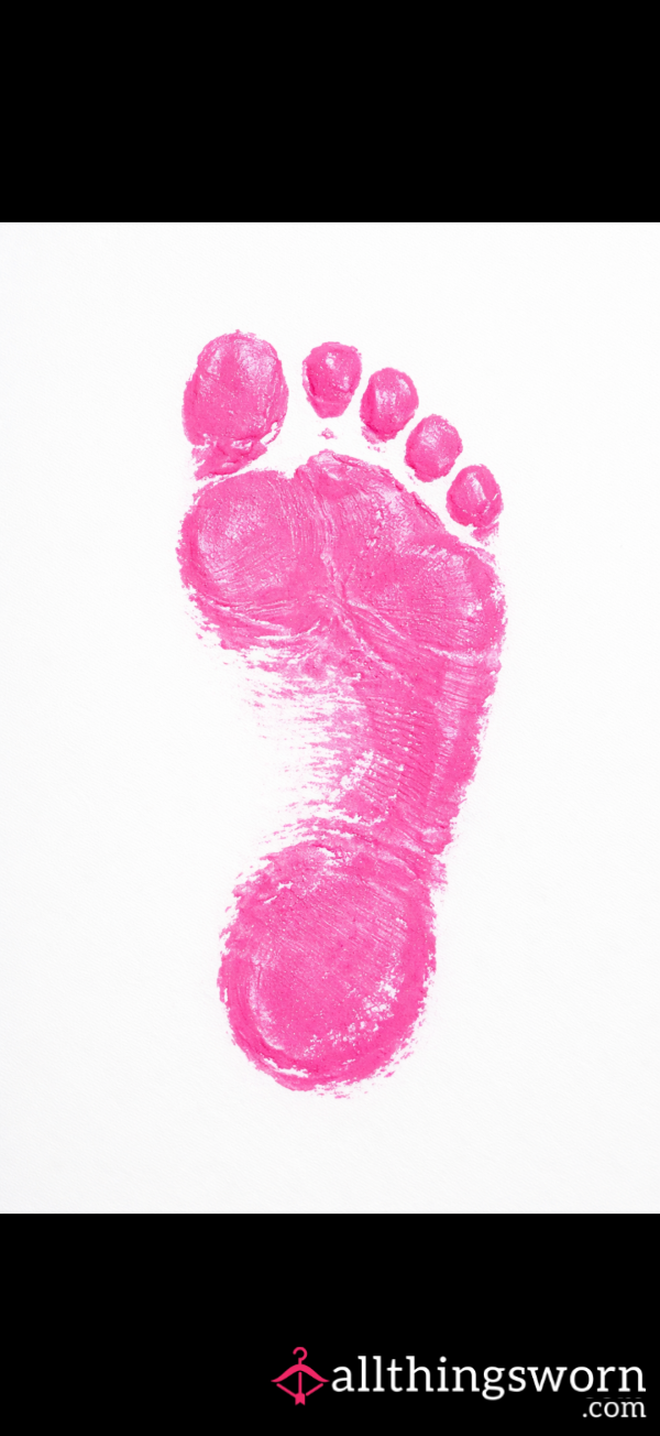 Pink Impression – Original Painted Footprint Art