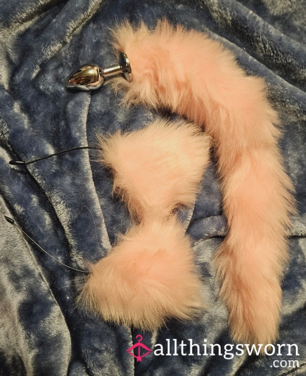 Pink Kitty Tail N Ears