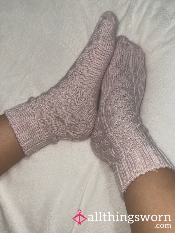 Pink Knitted Winter Socks