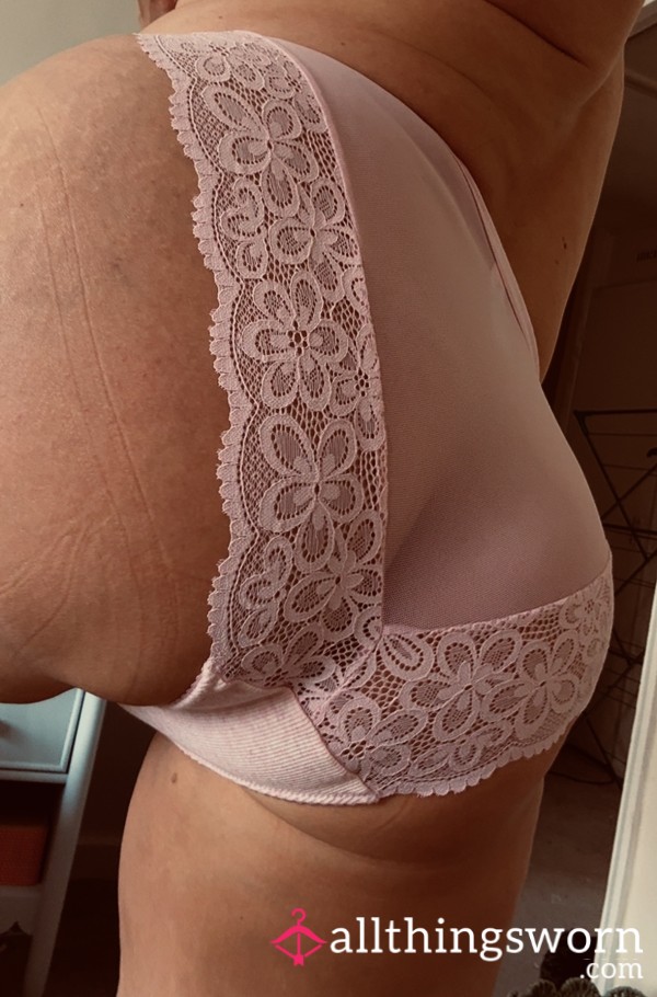 Pink Lace And Cotton High Legs 💕