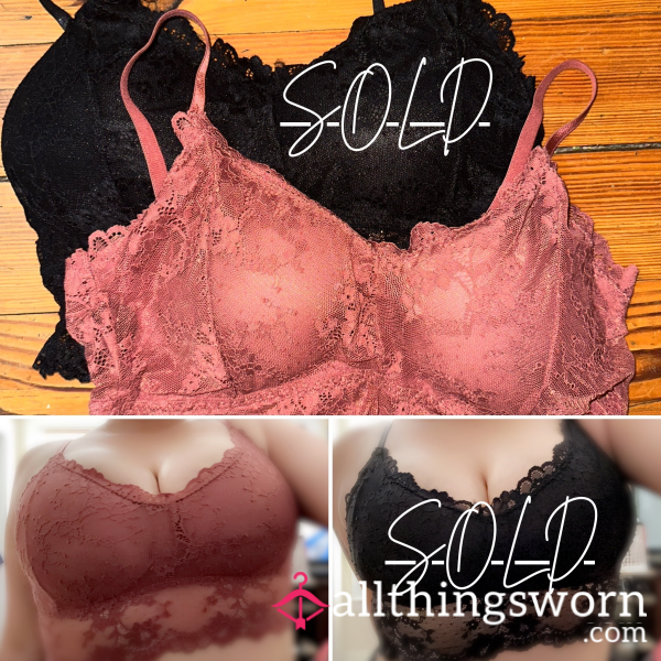 Pink Lace Bralette 🎀💕