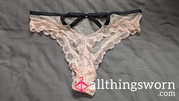 Pink Lace Brazilian B*m Panties