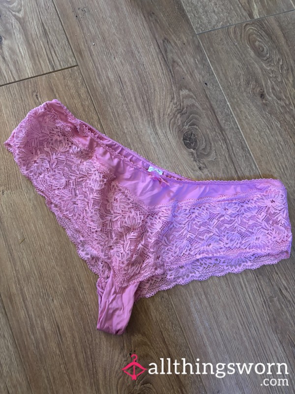 Pink Lace Pants Worn For Over 2 Days
