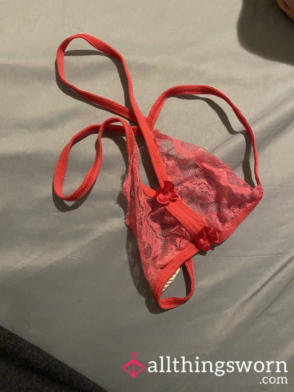 Pink Lace G String Thong