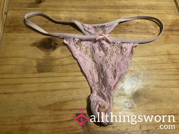 Pink Lace G String Thong🩷