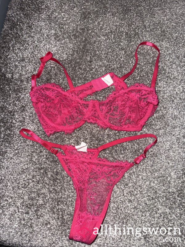 Pink Lace Lingerie Set