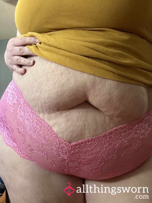 Pink Lace Panties On A MILF
