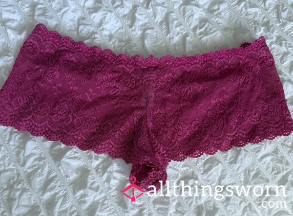 Pink Lace Panties Worn