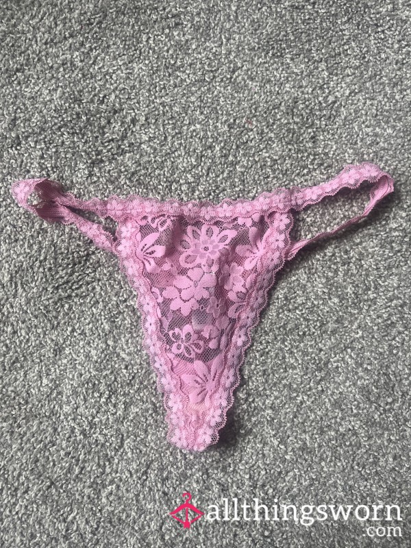 Pink Lace Thong / 1-4 Day Wear