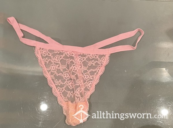 Pink Lace Thong