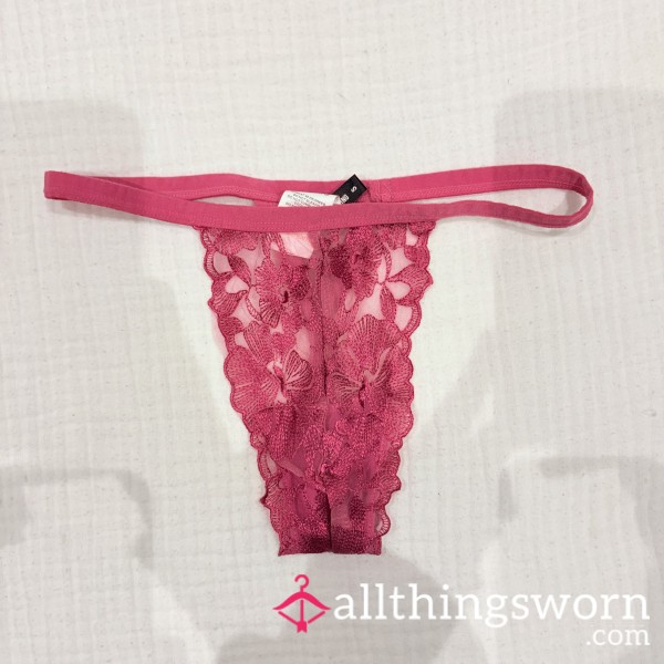 Pink Lace Thong