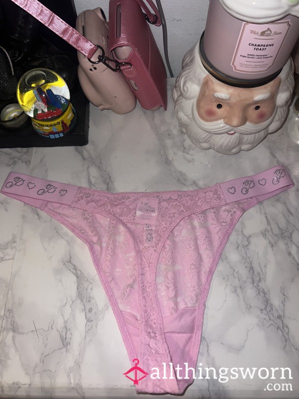 Pink Lace Thong