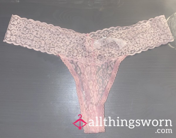Pink Lace Thong