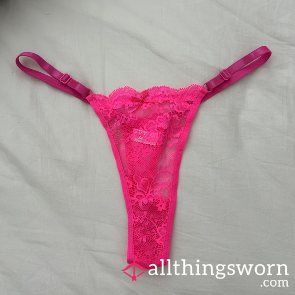 Pink Lace Thong
