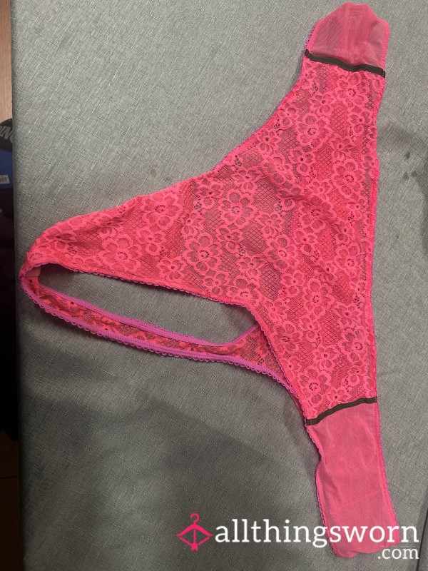 Pink Lace Thong.