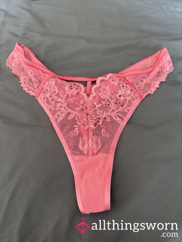 Pink Lace Thong