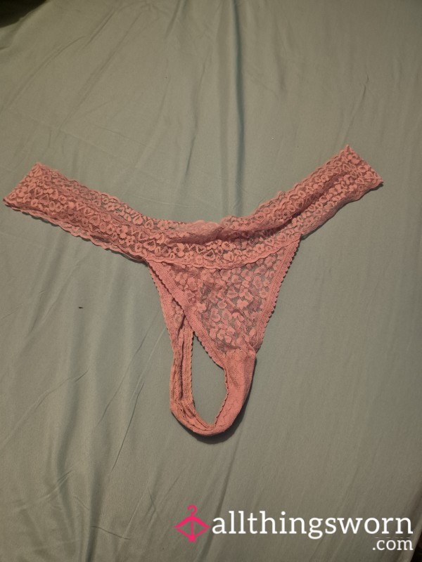 Pink Lace Thong