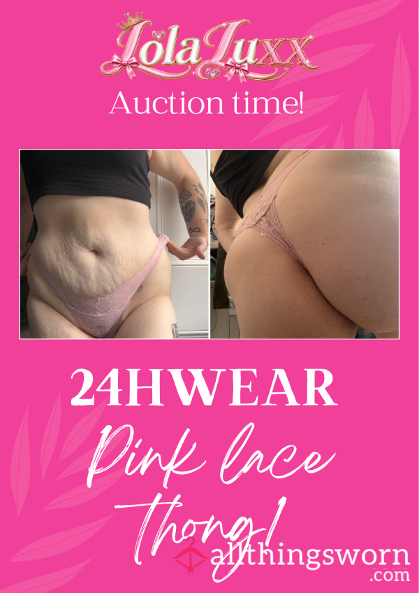 💕 Pink Lace Thong Size 12 — 24HR WEAR 💕