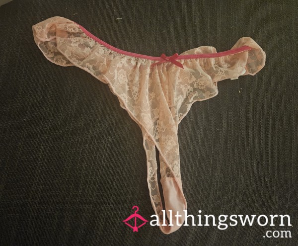 Pink Lace Thong  Xtra Large