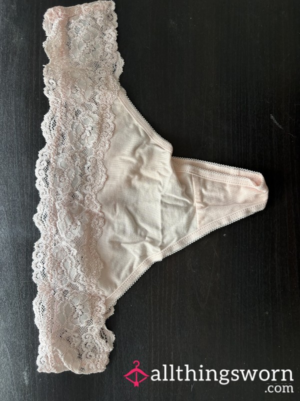 Pink Lace Top Thong