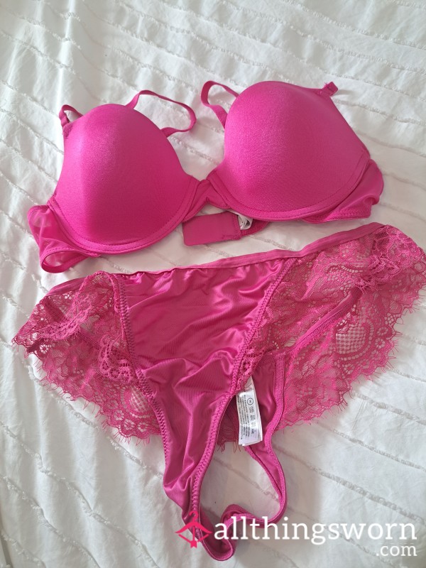 Pink Lace Underwear Set