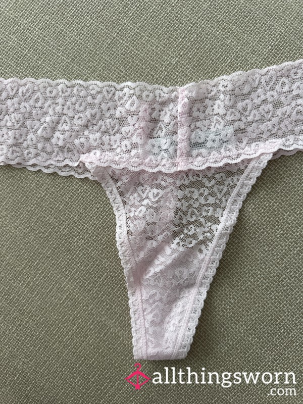 Pink Lace Used Thong