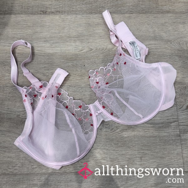 Pink Lace Valentines Bra
