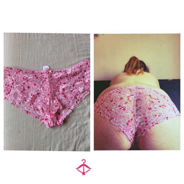 Pink Lace Worn Panties