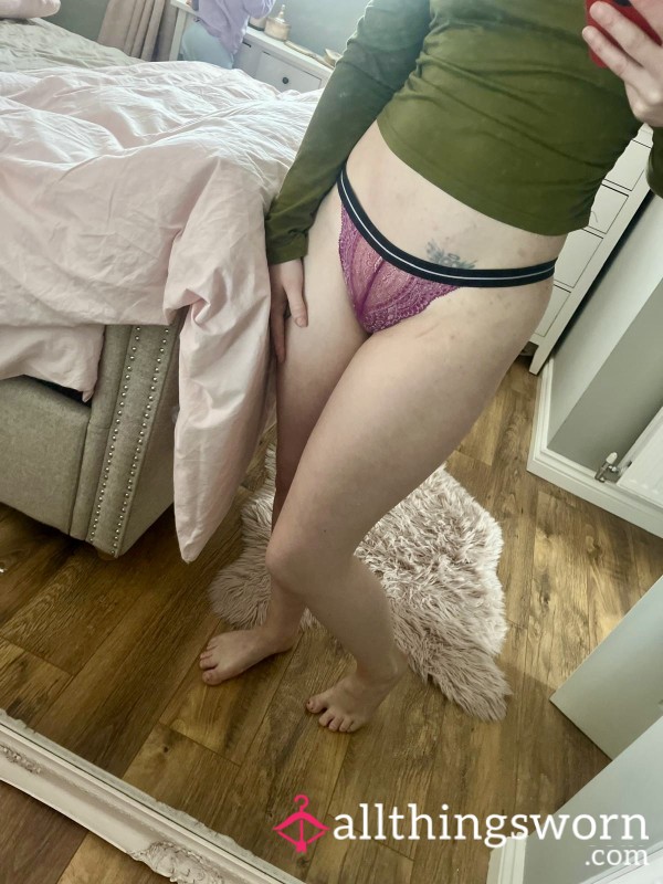 Pink Lacey Thong