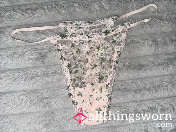 Pink Lacey Victoria Secret G String
