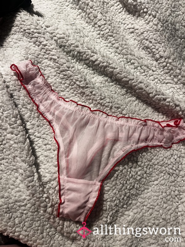 Pink Lacy Mesh Thongs💞