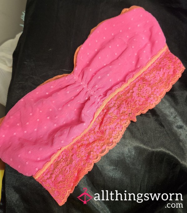 Pink Lacy Strapless Bralette