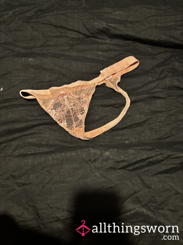 Pink Lacy Thong