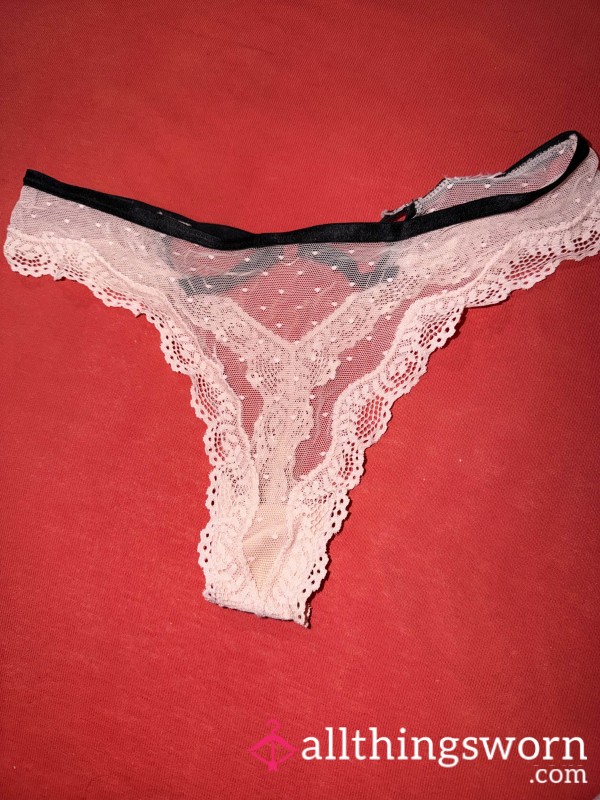 💖 Pink Lacy Thong 💖