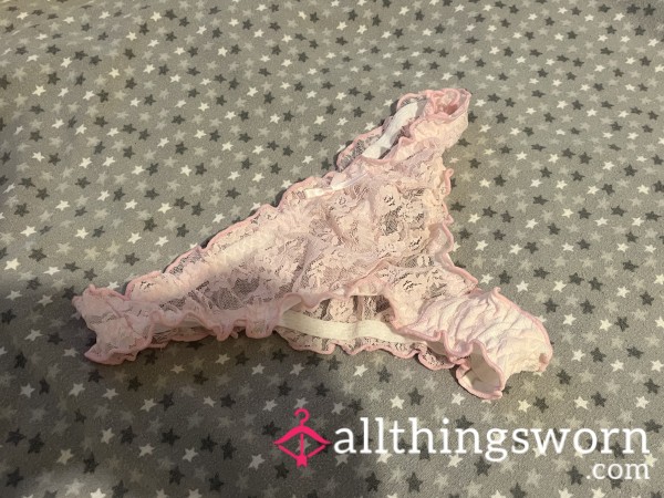 Pink Lacy Thong