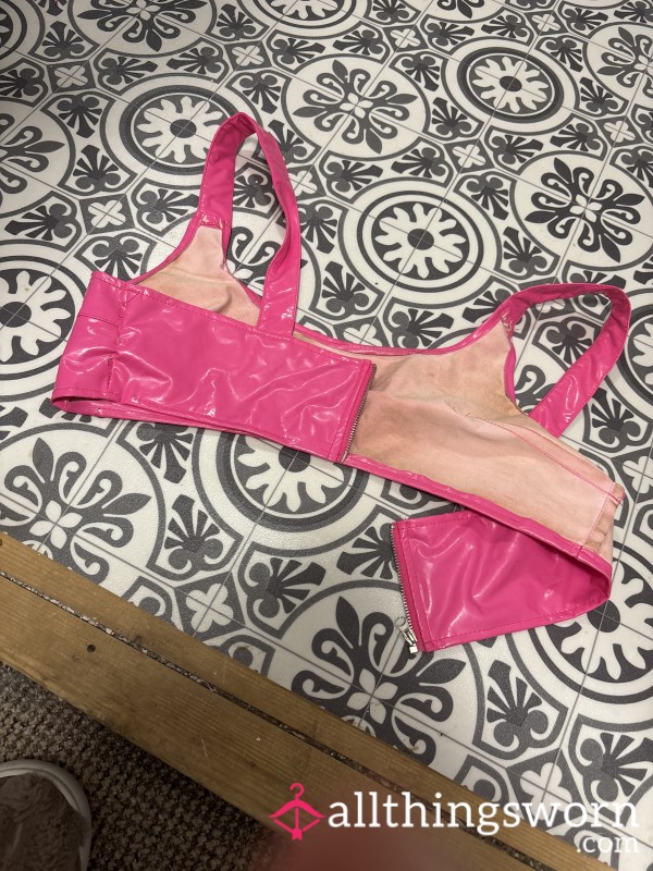 Pink Latex Bra