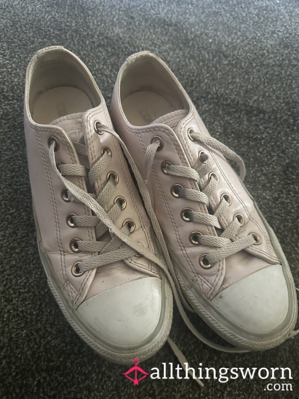 Pink Leather Converse