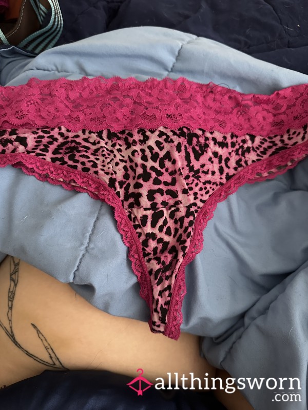 Pink Leopard Thong