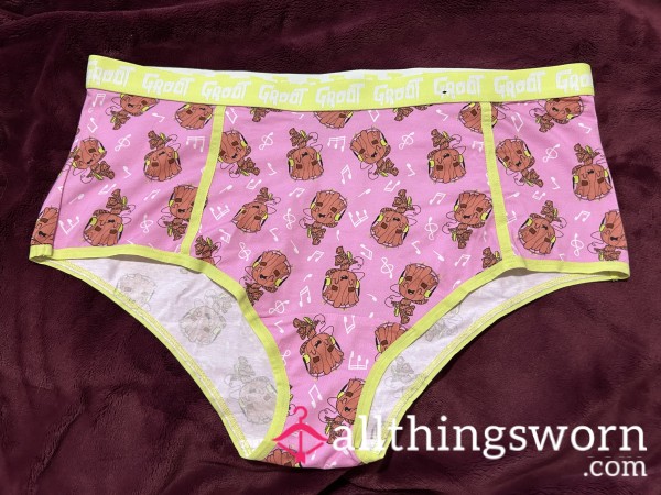 ~PINK & LIME GREEN BABY GROOT COTTON BRIEF PANTY~